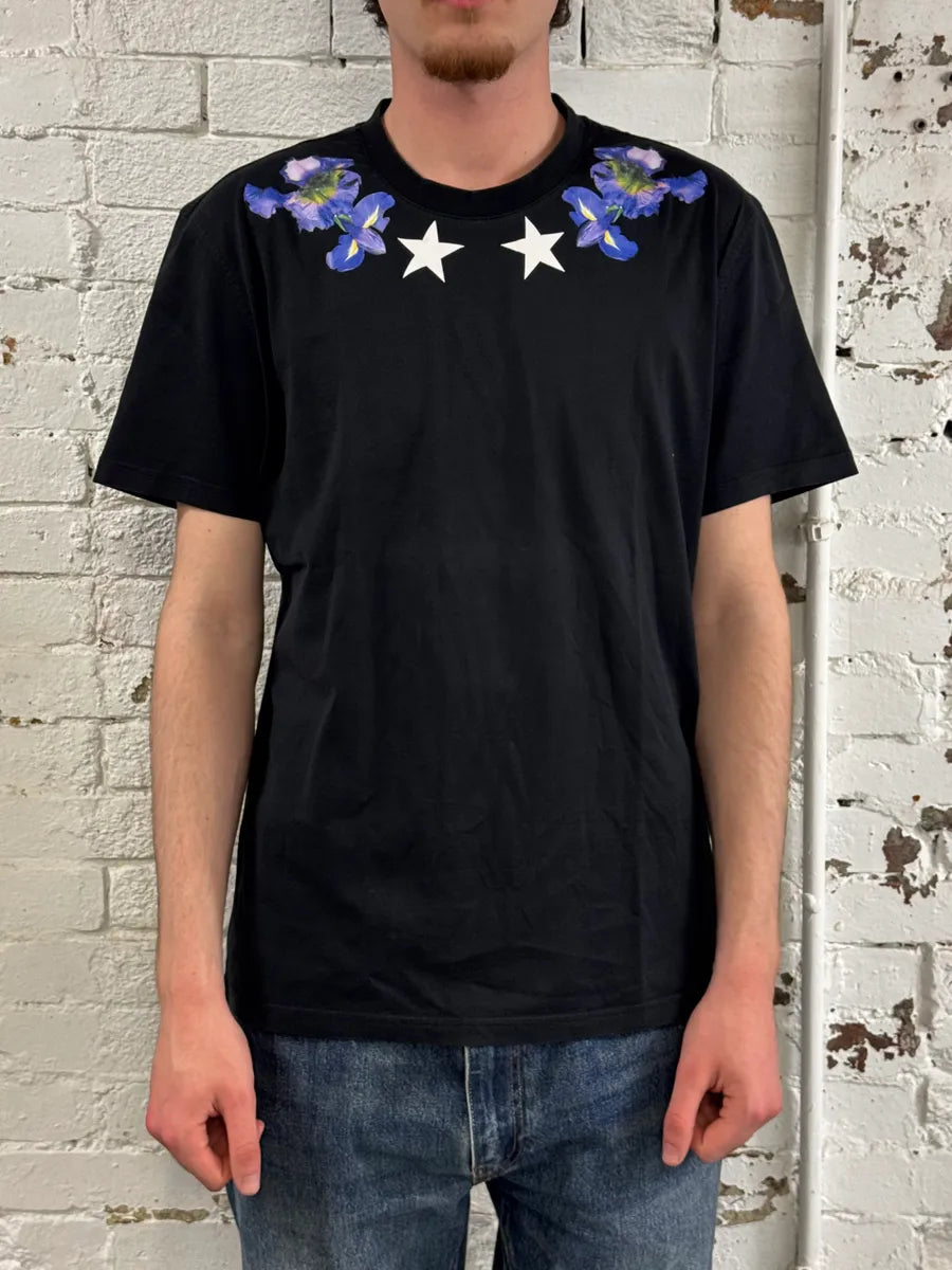 SS2013 Givenchy Black Star Purple Flower T-Shirt by Riccardo Tisci AqTUhga 1