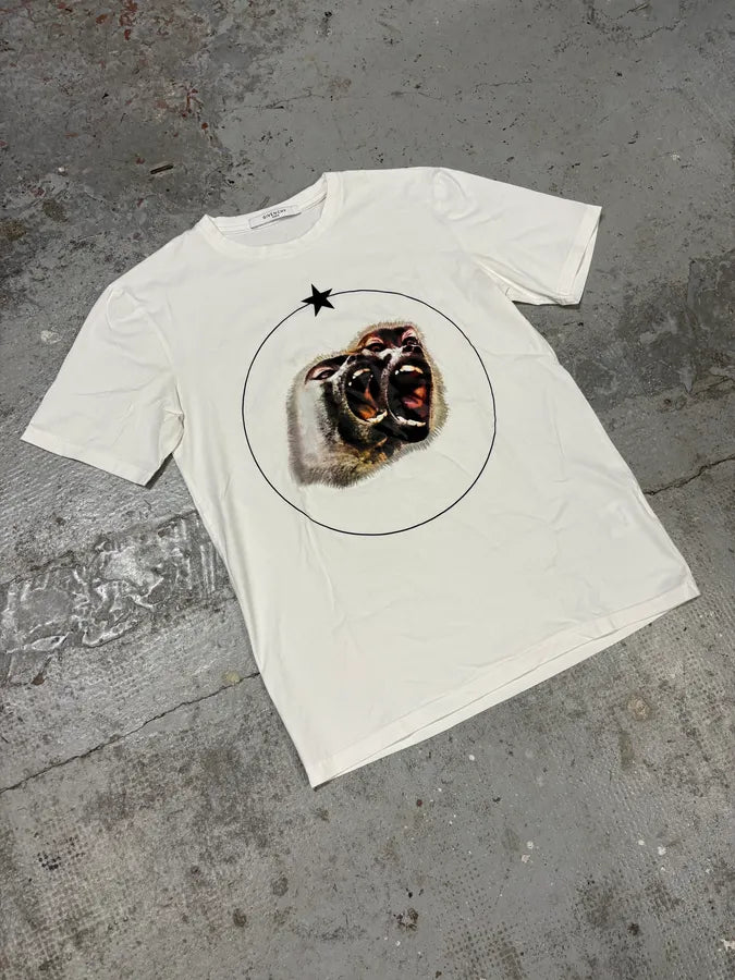 SS2016 Givenchy Star Cuban Monkey White T-Shirt ZJgdDCu 3