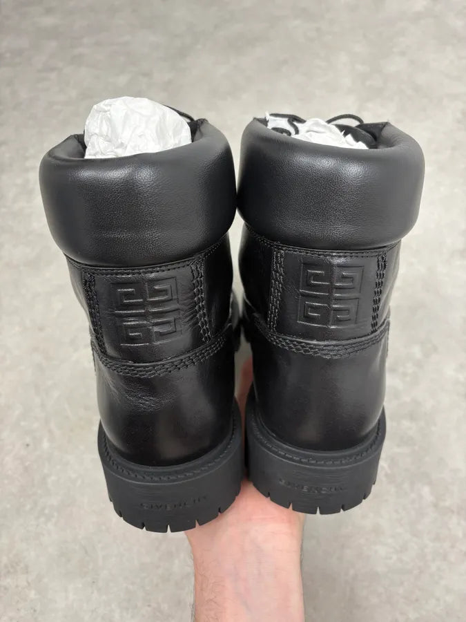 Givenchy 4G Storm Calf Leather Black Lace Up Boots OAZErkM 6