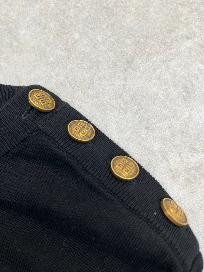 Givenchy Uniform Black Gold Buttons Sweater jRDrvQc 6