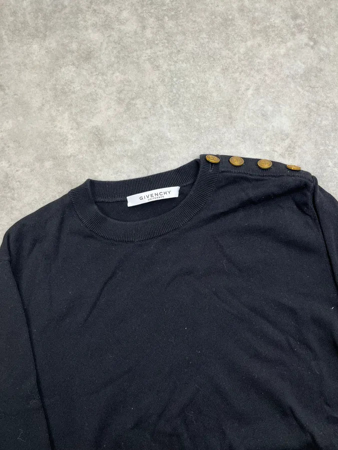 Givenchy Uniform Black Gold Buttons Sweater jRDrvQc 4