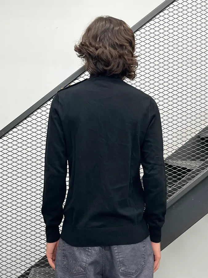 Givenchy Uniform Black Gold Buttons Sweater jRDrvQc 2