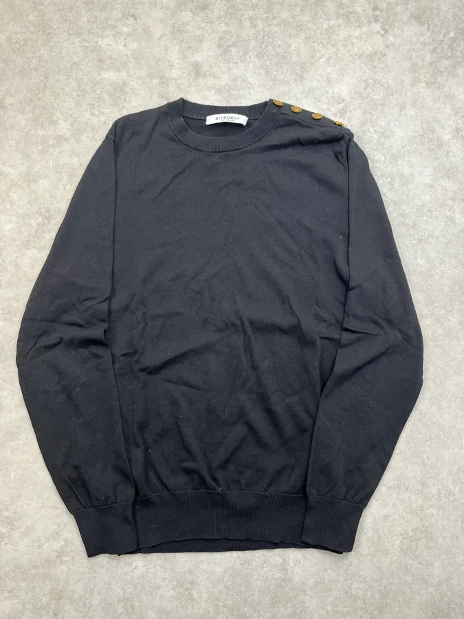 Givenchy Uniform Black Gold Buttons Sweater jRDrvQc 0