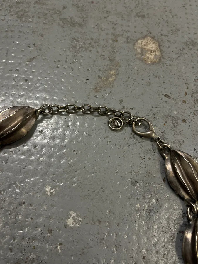 Givenchy Vintage Silver Metal Fluted Bead Necklace jaRcqly 3