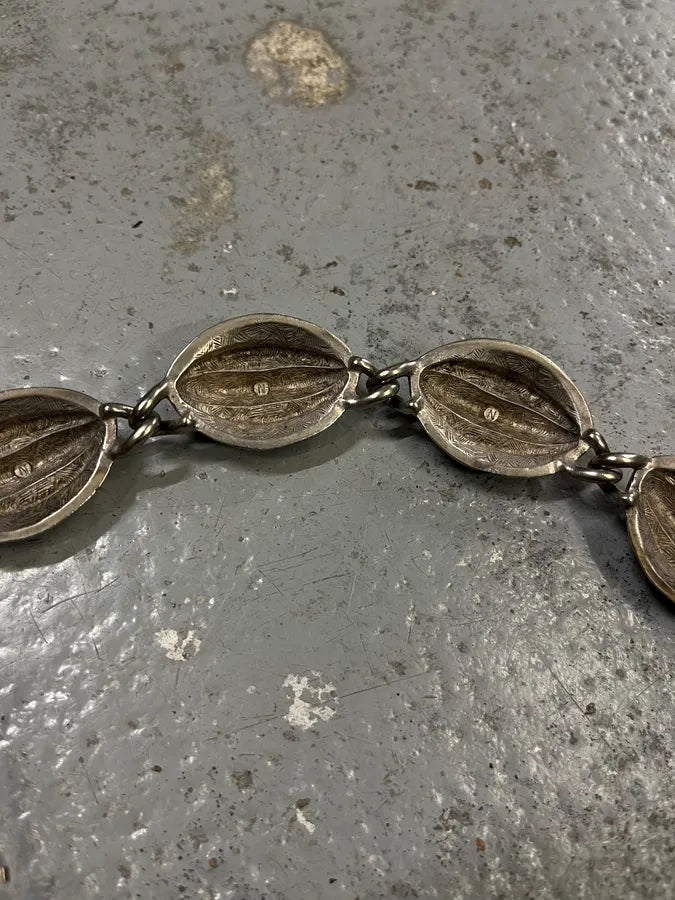 Givenchy Vintage Silver Metal Fluted Bead Necklace jaRcqly 5
