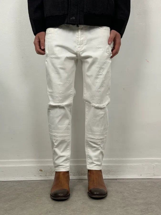 2010s Givenchy White Distressed Denim Jeans zpZacdZ 1