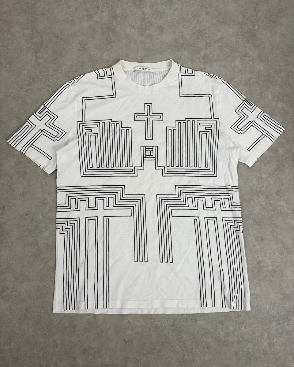 SS2015 Givenchy White Cross Religous Modern T-Shirt by Riccardo Tisci YIxEGGn 0
