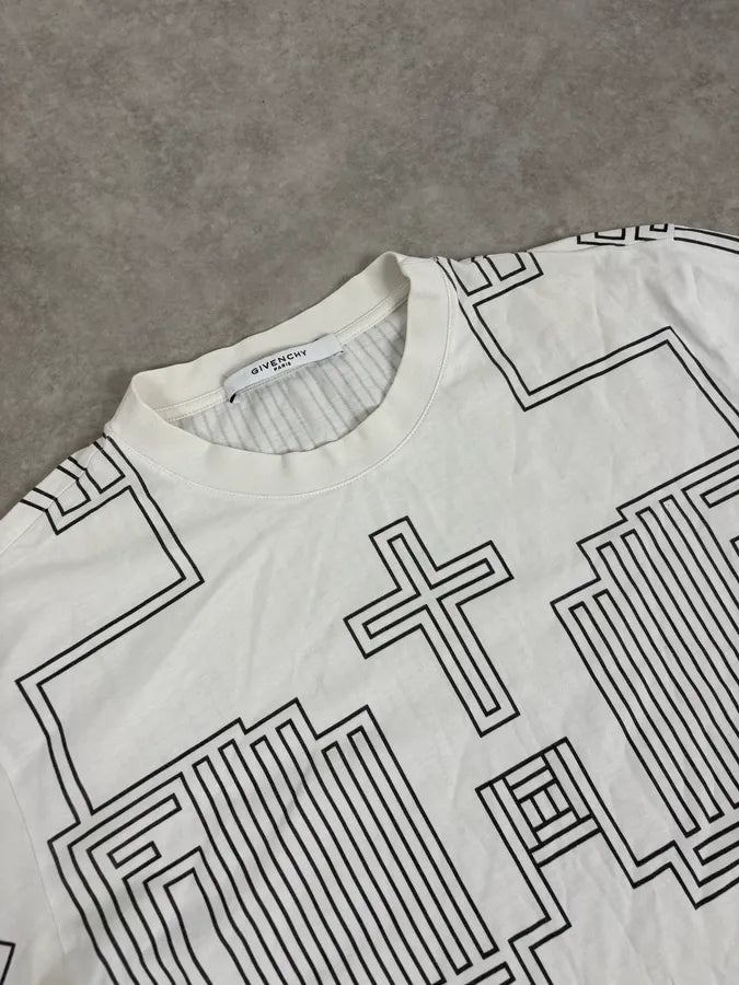 SS2015 Givenchy White Cross Religous Modern T-Shirt by Riccardo Tisci YIxEGGn 4