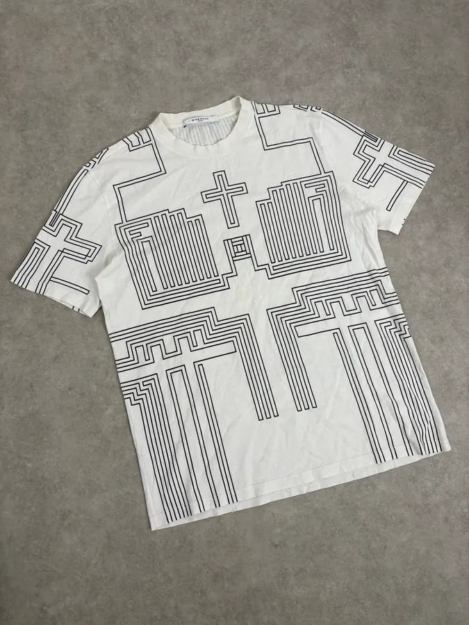 SS2015 Givenchy White Cross Religous Modern T-Shirt by Riccardo Tisci YIxEGGn 3