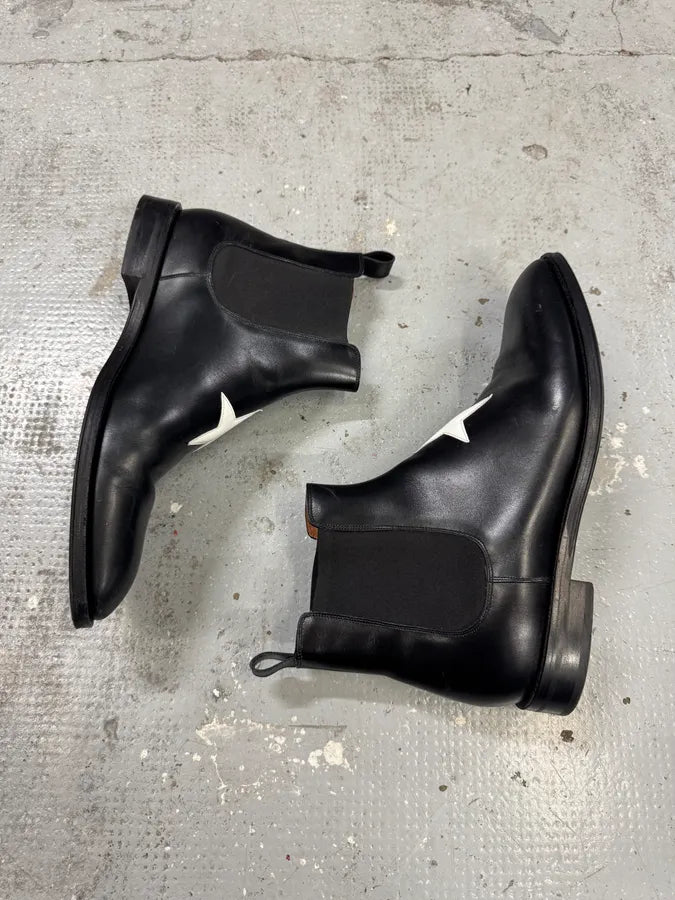 Givenchy White Star Black Leather Chelsea Boots by Riccardo Tisci KSxIhxR 2