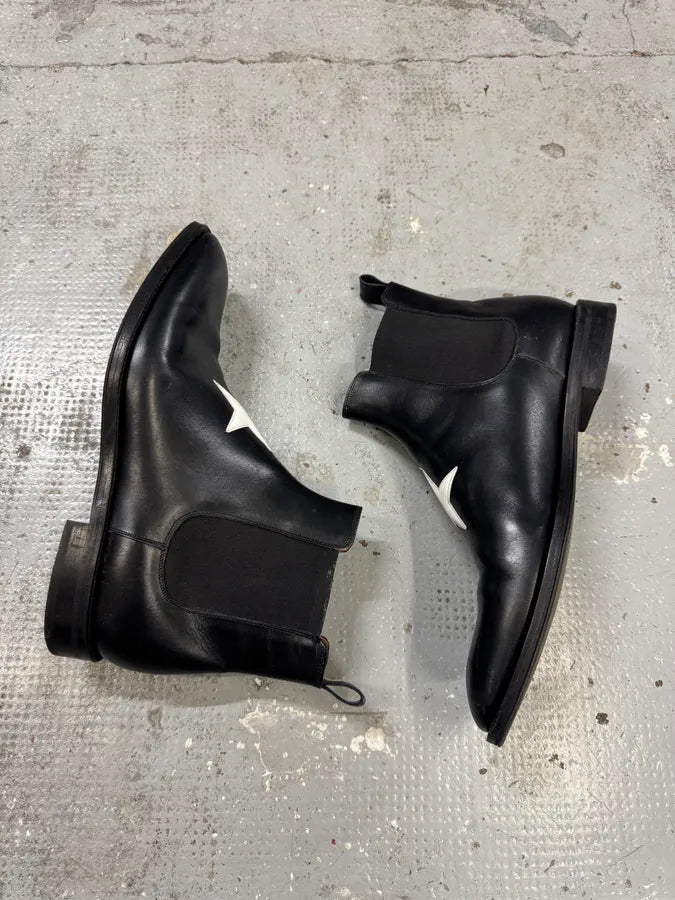 Givenchy White Star Black Leather Chelsea Boots by Riccardo Tisci KSxIhxR 6