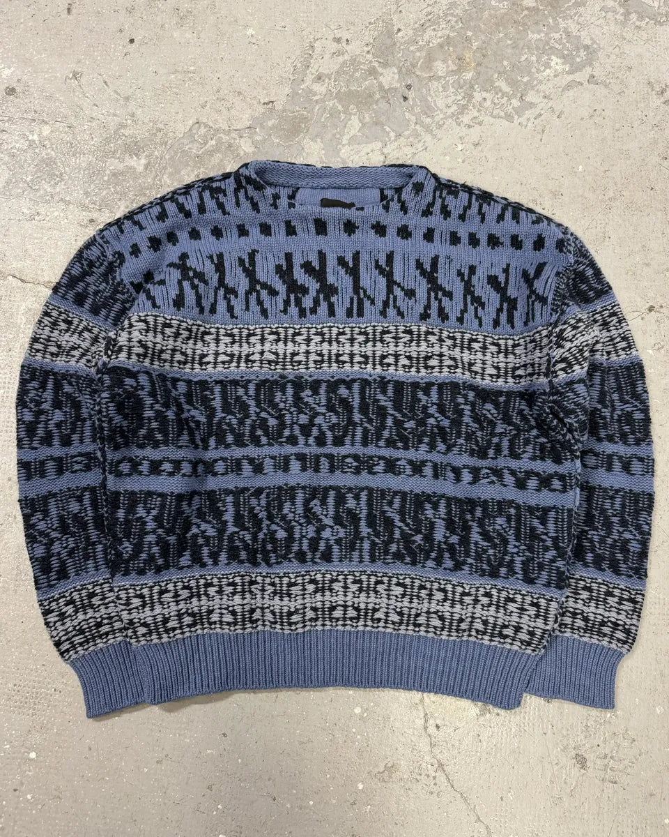 Givenchy x Chit Float Stitch Lambswool Blue Sweater aNuqLbV 1