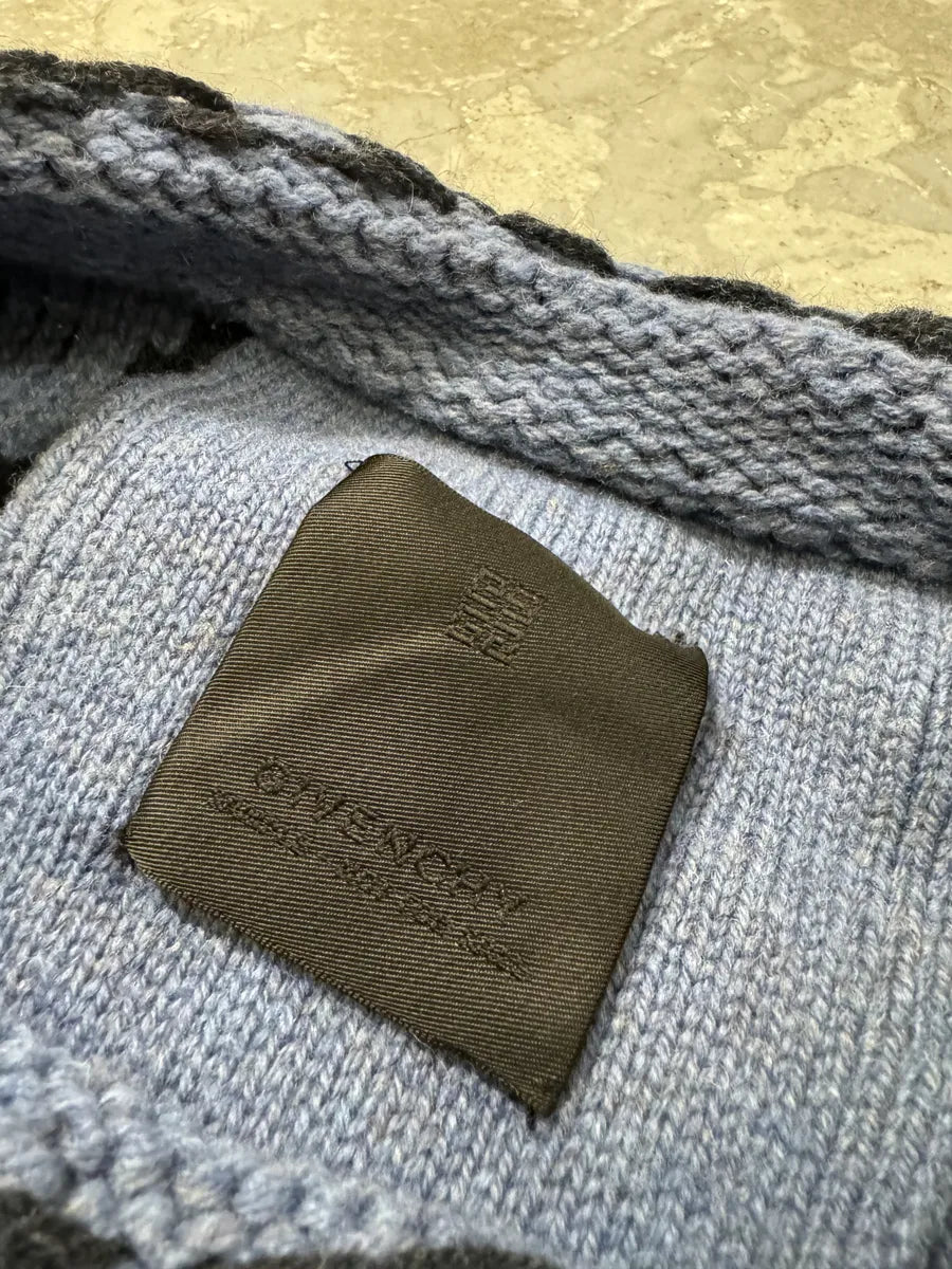 Givenchy x Chit Float Stitch Lambswool Blue Sweater aNuqLbV 7