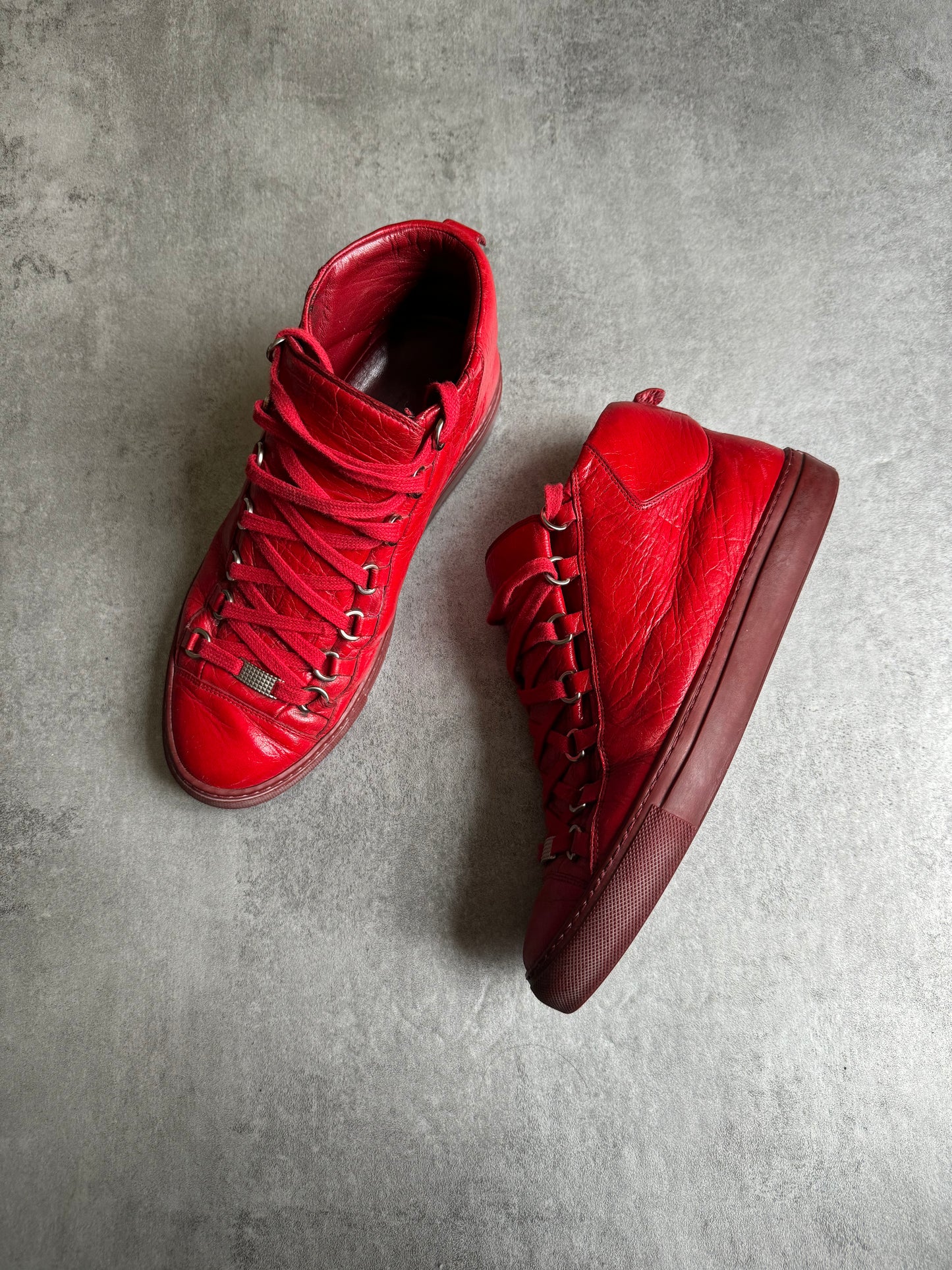 AW2015 Balenciaga Arena High Red Vibrant Leather  (41) - 11