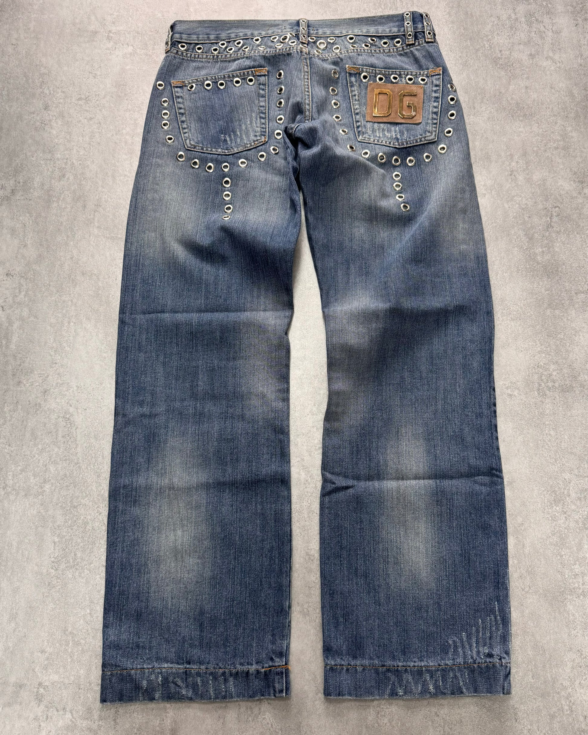 SS2006 Dolce & Gabbana Eyled Distressed Denim Jeans (L) - 2