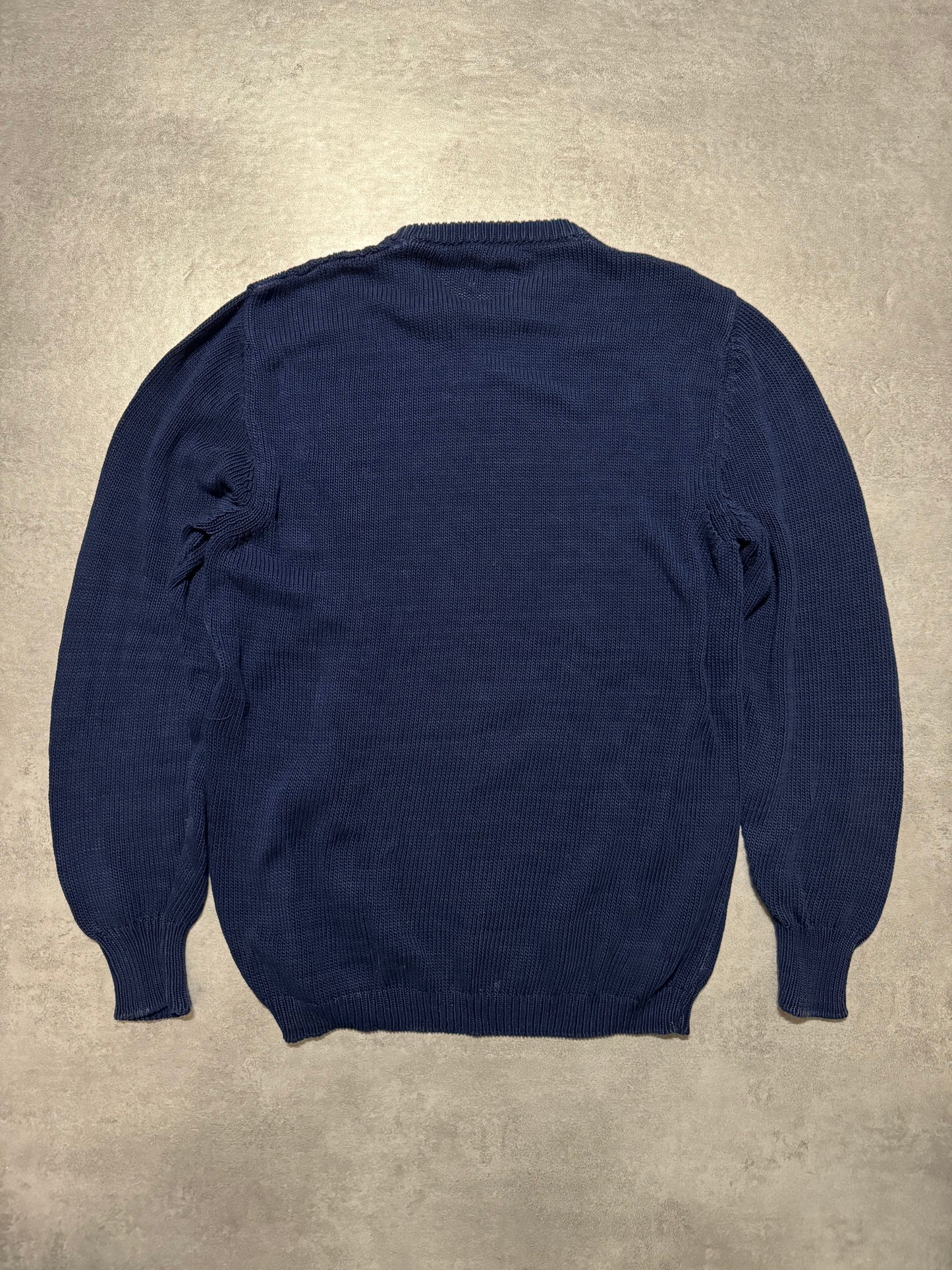 1980s Emporio Armani Navy Emblematic Wool Sweater (M/L) - 2