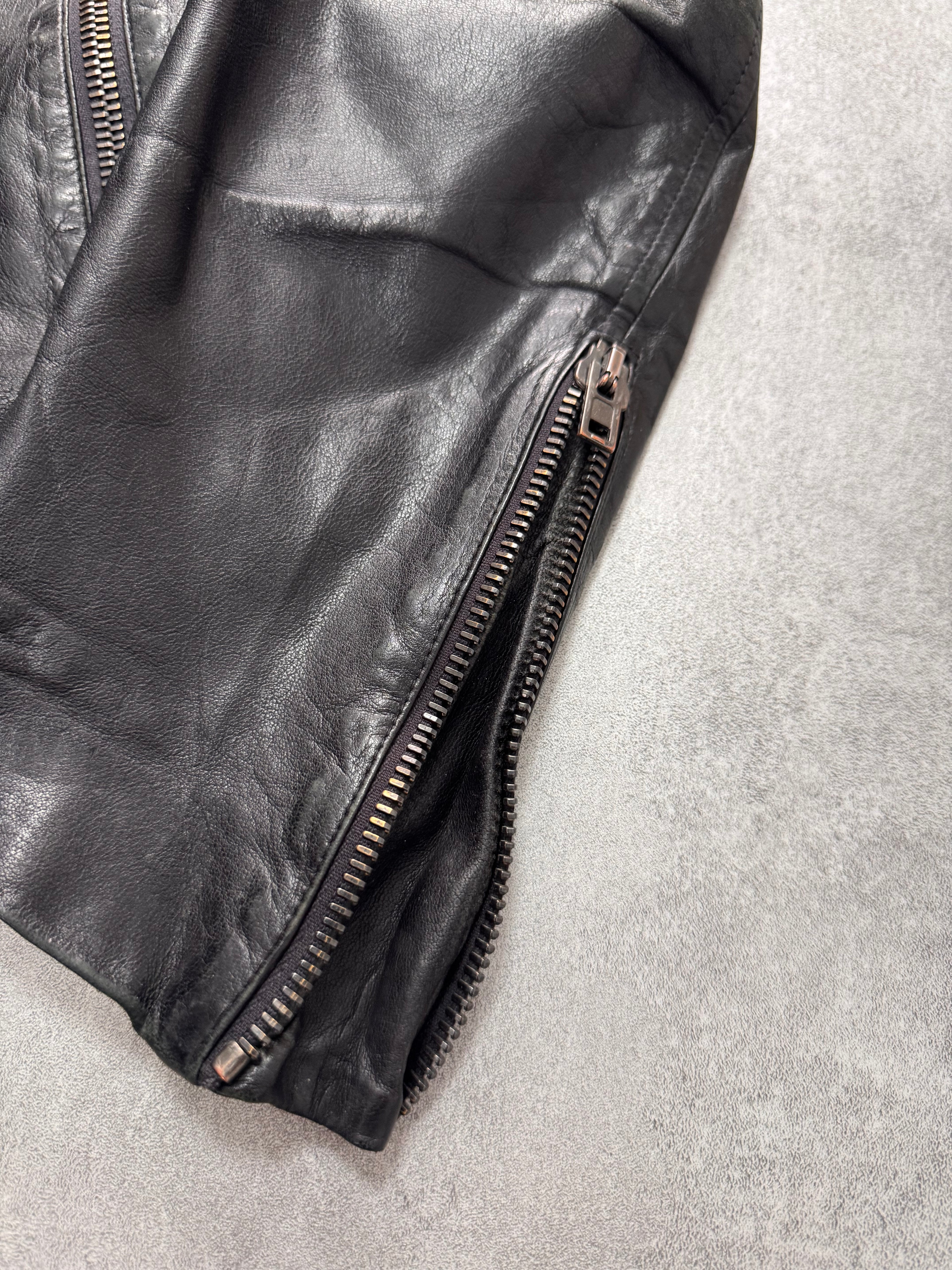 SS2014 Maison Margiela 5-Zip Premium Black Leather Jacket (M) - 10