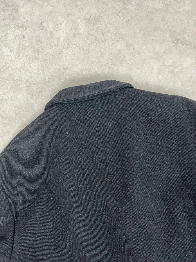 1990s Emporio Armani Dark Obscure Wool Long Coat OParnZb 6