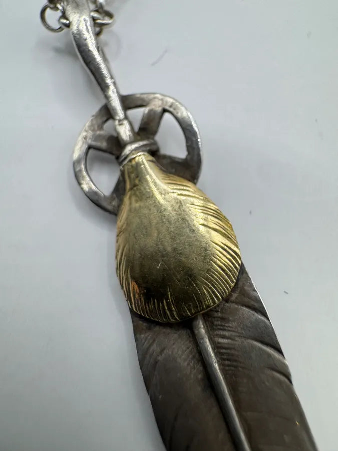 Goro’s Gold Top Heart Wheel Feather Silver Pendant vHTtkZQ 4