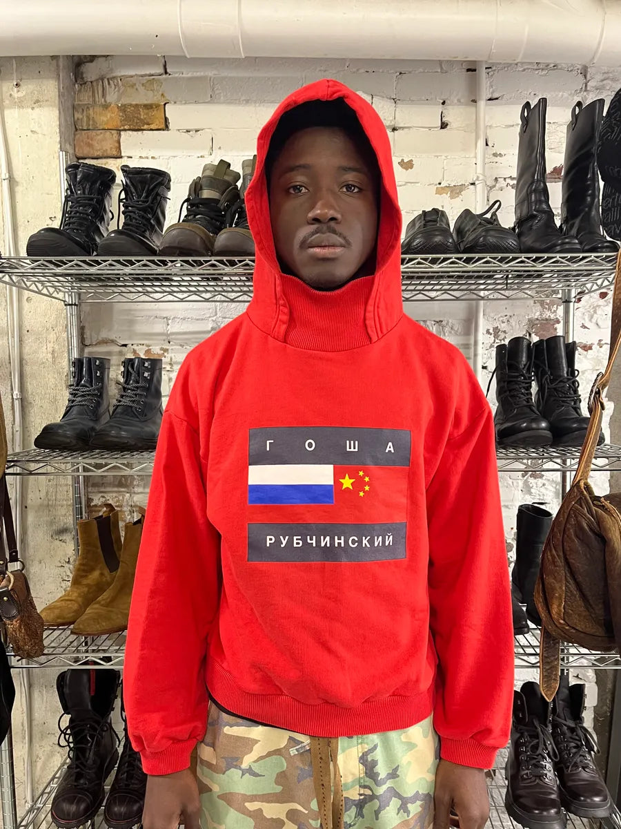 Gosha Rubchinskiy Flags Red Hoodie – Dolce Vita Hub