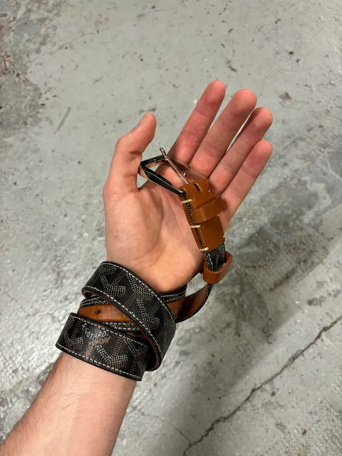 Goyard Grey Signature Leather Belt vQtzBoy 1