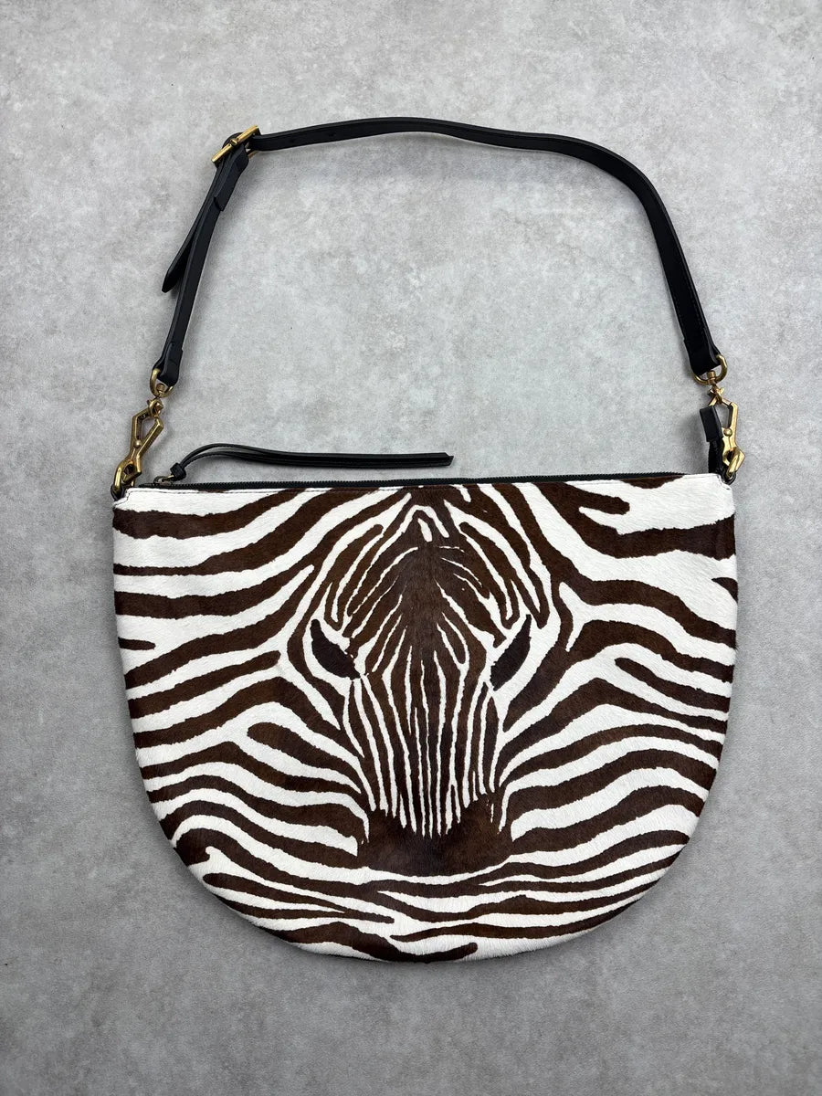 Gucci Black Leather Zebra Head Pony Hair Shoulder Bag gqiPoCPx 0