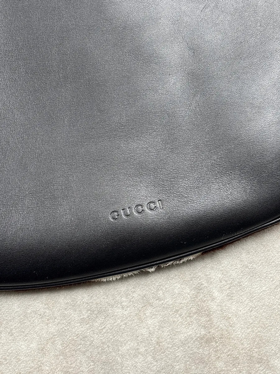 Gucci Black Leather Zebra Head Pony Hair Shoulder Bag gqiPoCPx 13