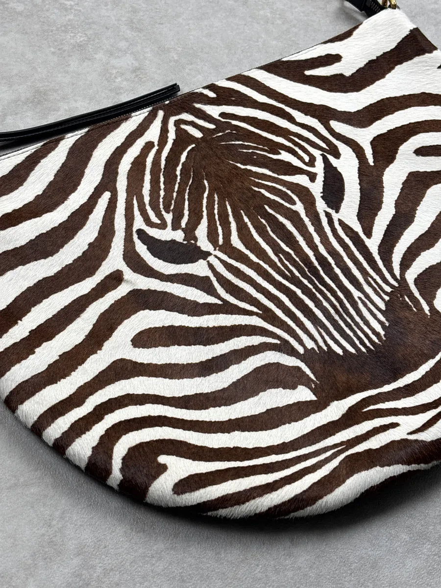 Gucci Black Leather Zebra Head Pony Hair Shoulder Bag gqiPoCPx 10