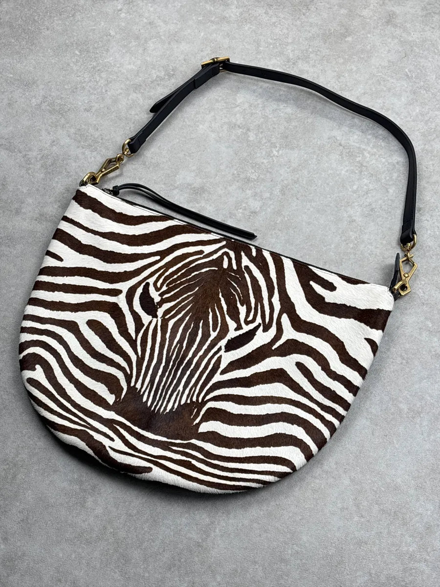 Gucci Black Leather Zebra Head Pony Hair Shoulder Bag gqiPoCPx 3