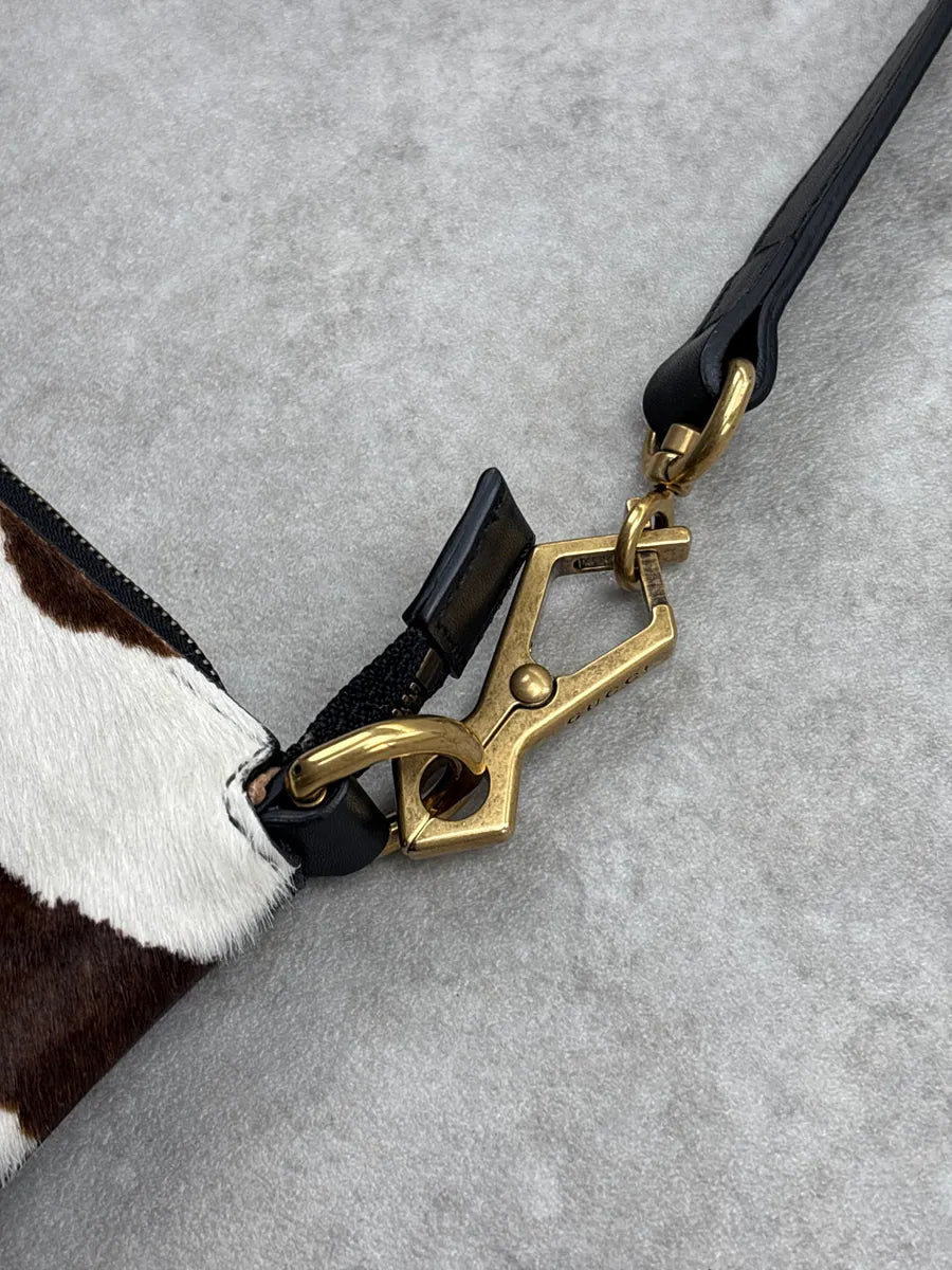 Gucci Black Leather Zebra Head Pony Hair Shoulder Bag gqiPoCPx 11
