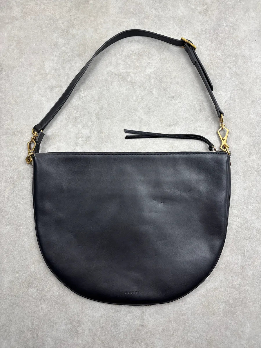 Gucci Black Leather Zebra Head Pony Hair Shoulder Bag gqiPoCPx 4