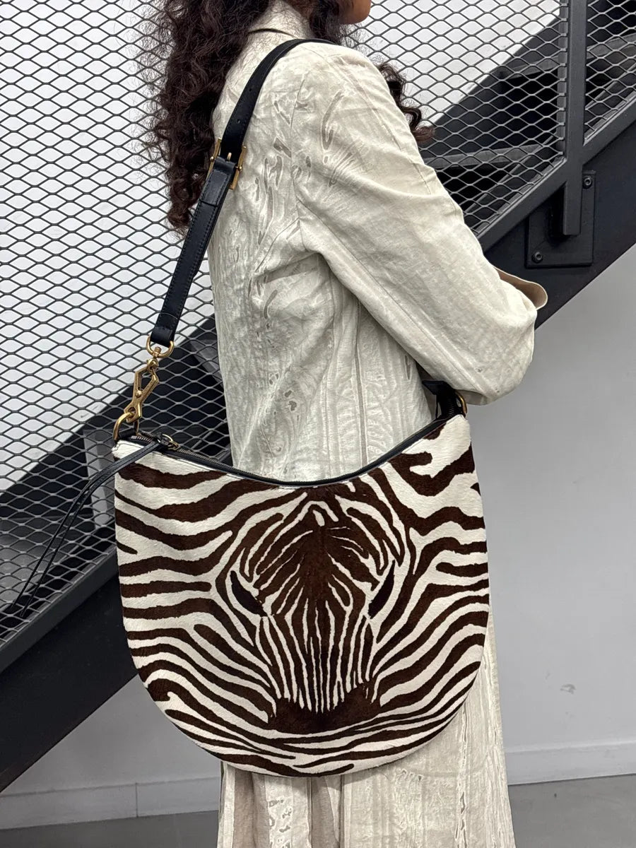 Gucci Black Leather Zebra Head Pony Hair Shoulder Bag gqiPoCPx 1