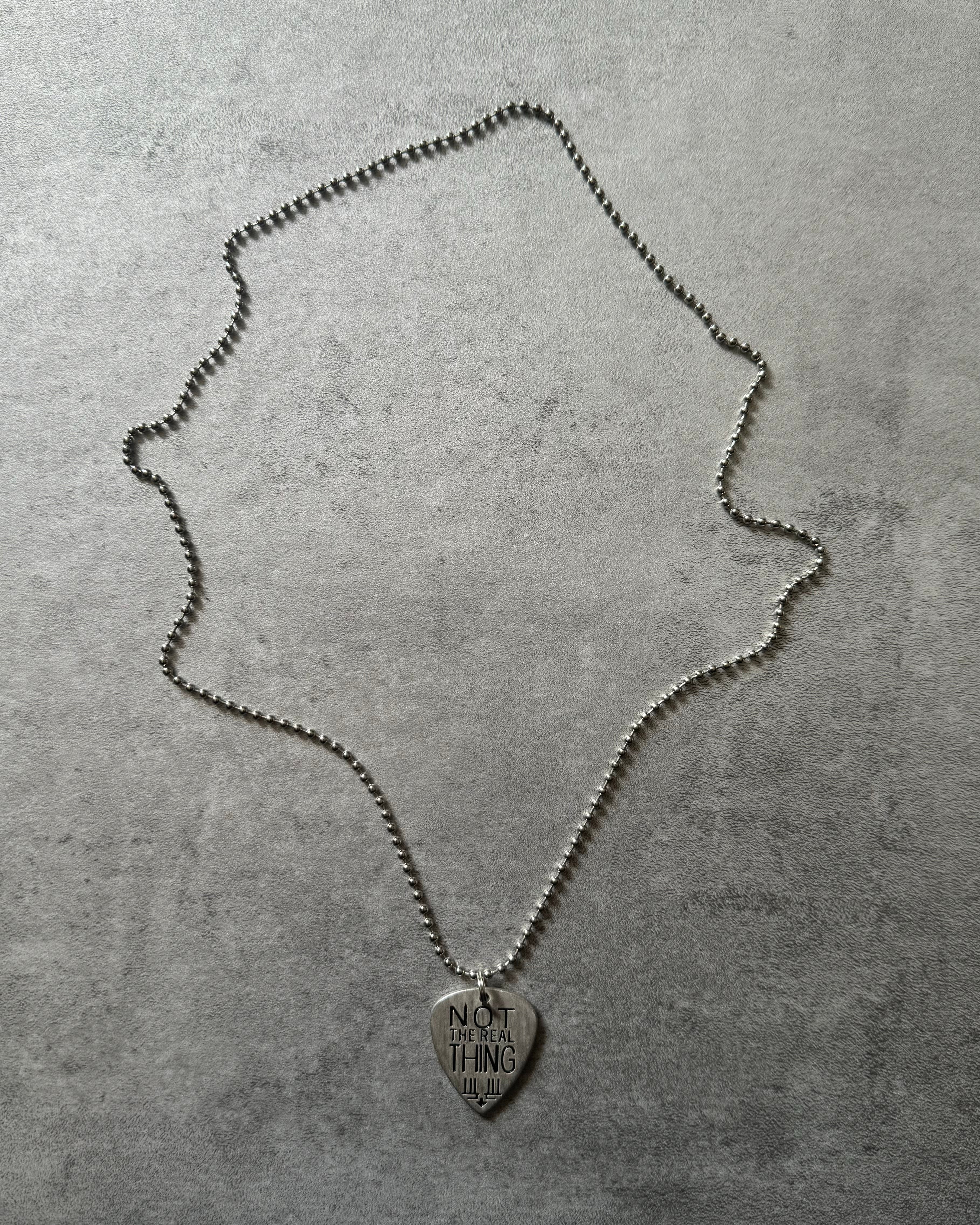 2000s Marithé + François Girbaud Guitar Pick Silver Necklace (OS) - 1