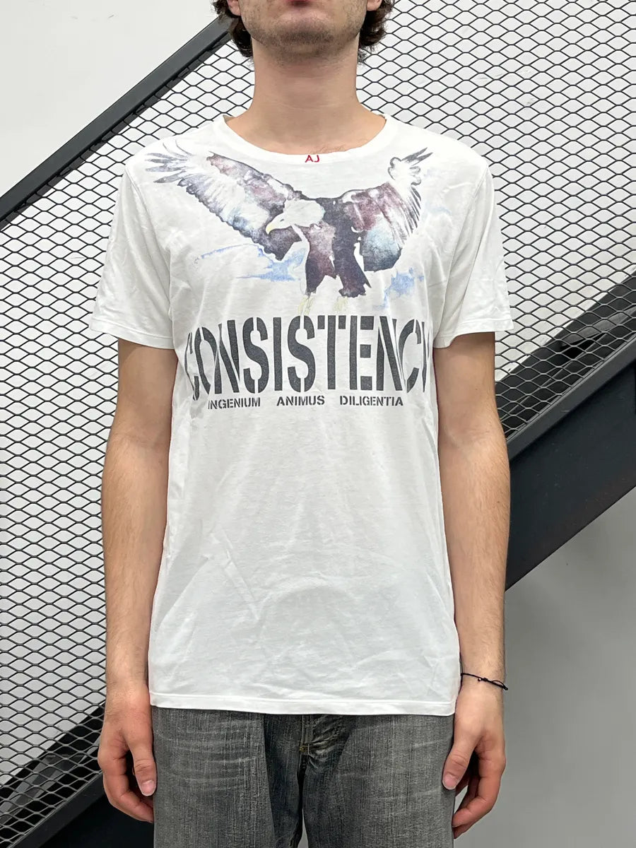 2000s Armani White Eagle Graphic Consistency T-Shirt grRTbuLL 1
