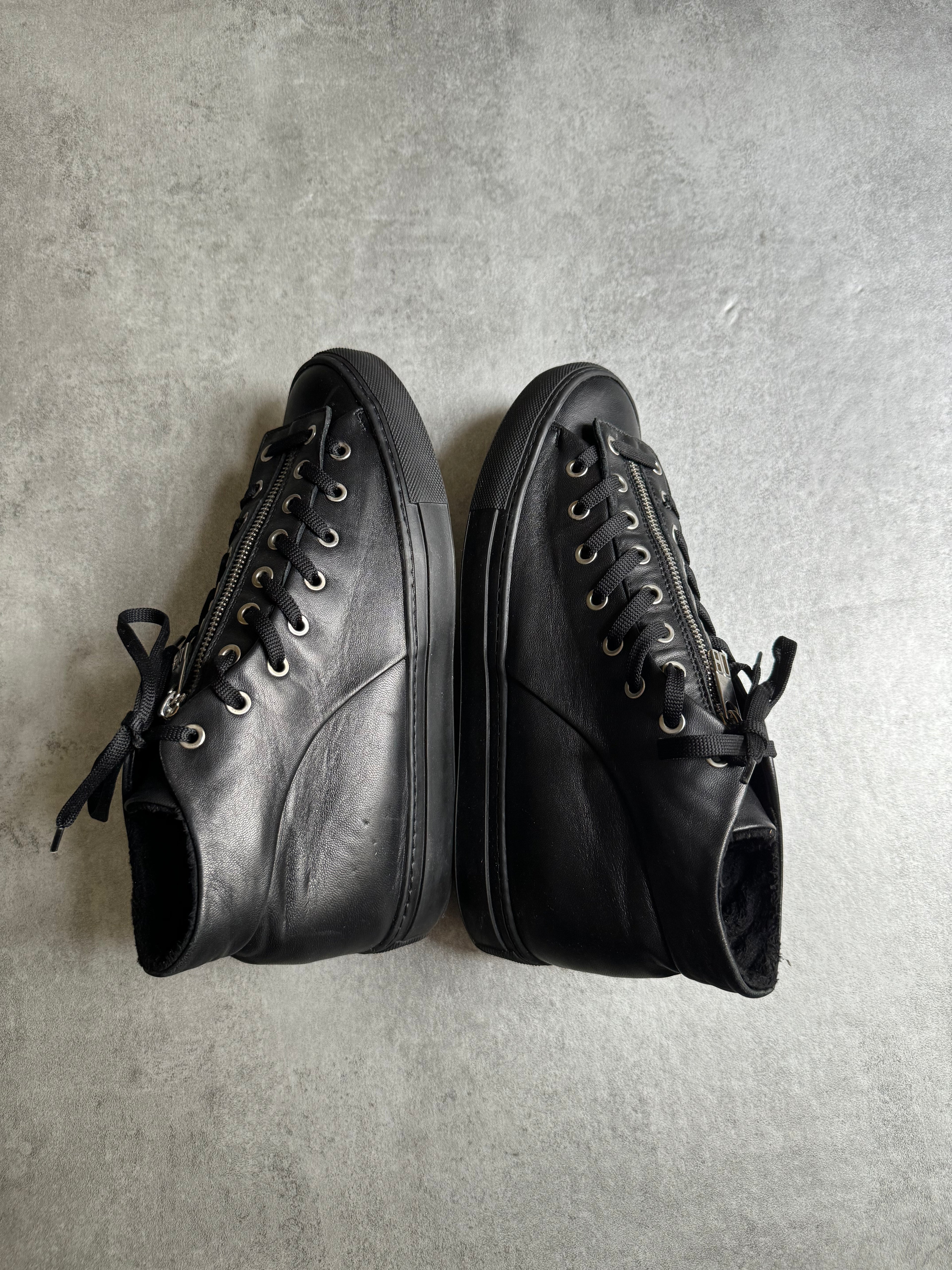 Dirk Bikkembergs Tracy Zipped Black Leather Shoes (41) - 5