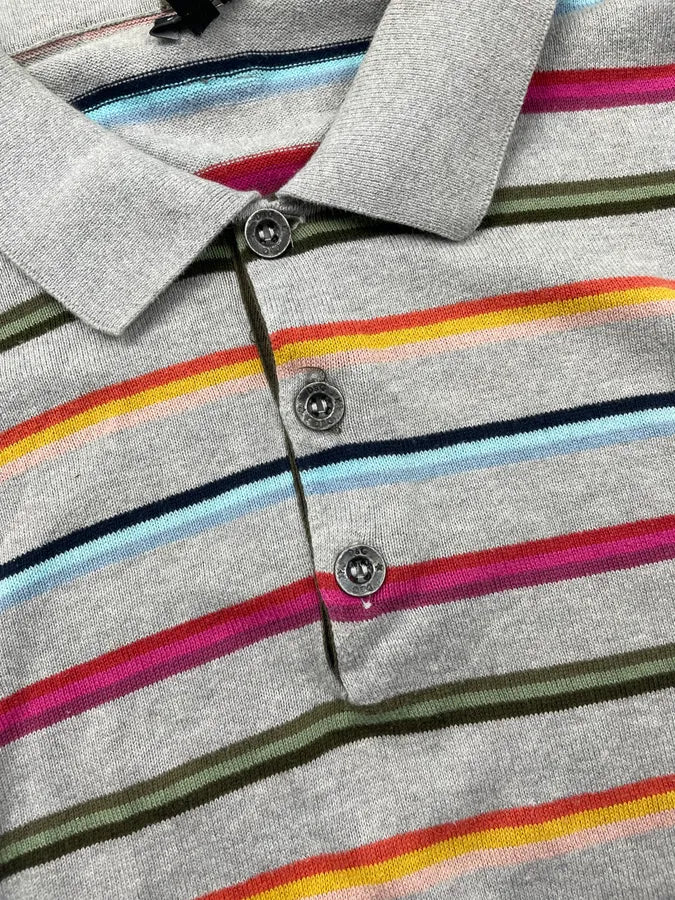2000s Dolce & Gabbana Grey Striped Longsleeve Polo JtpFjEc 5