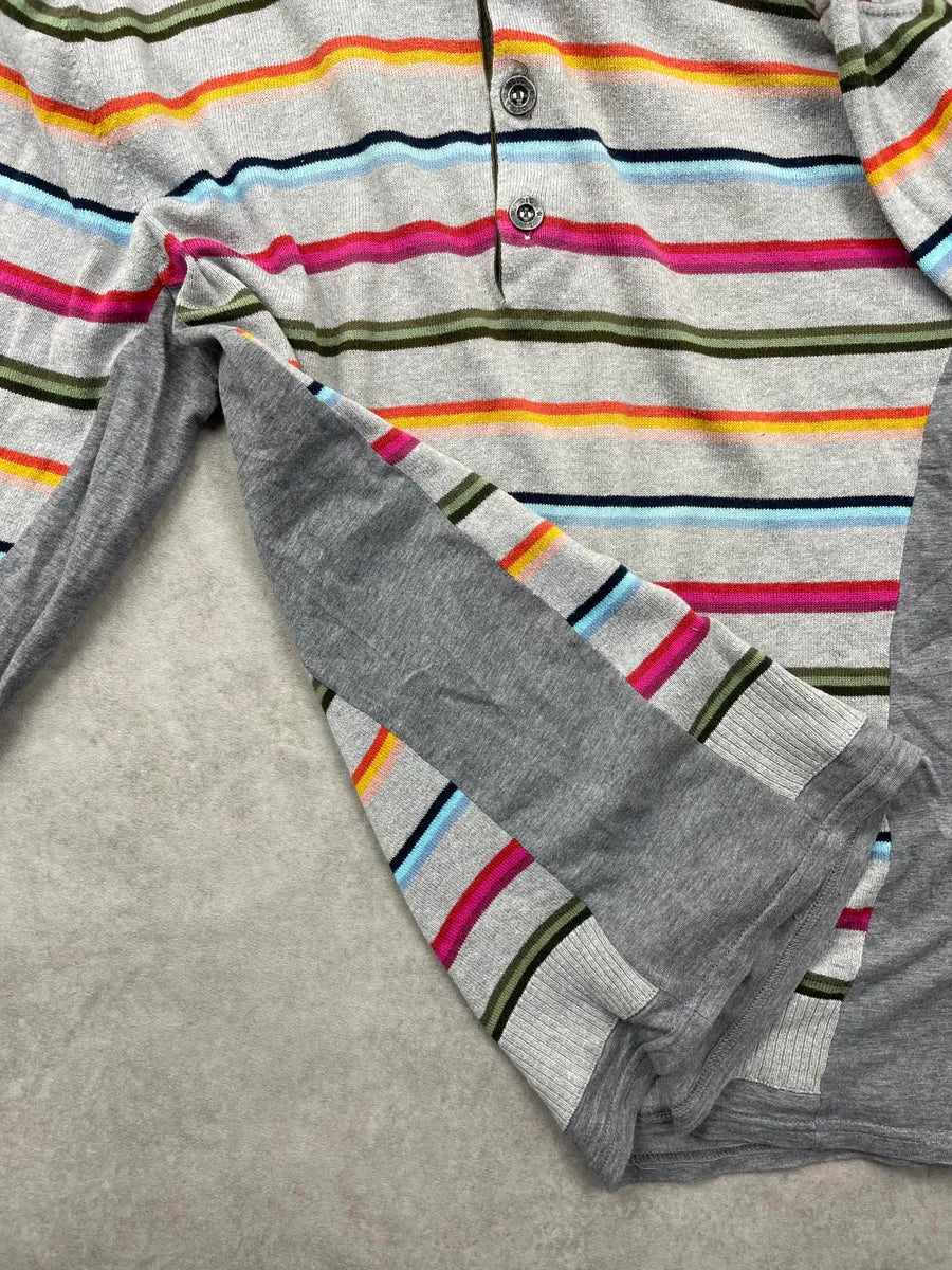 2000s Dolce & Gabbana Grey Striped Longsleeve Polo JtpFjEc 7