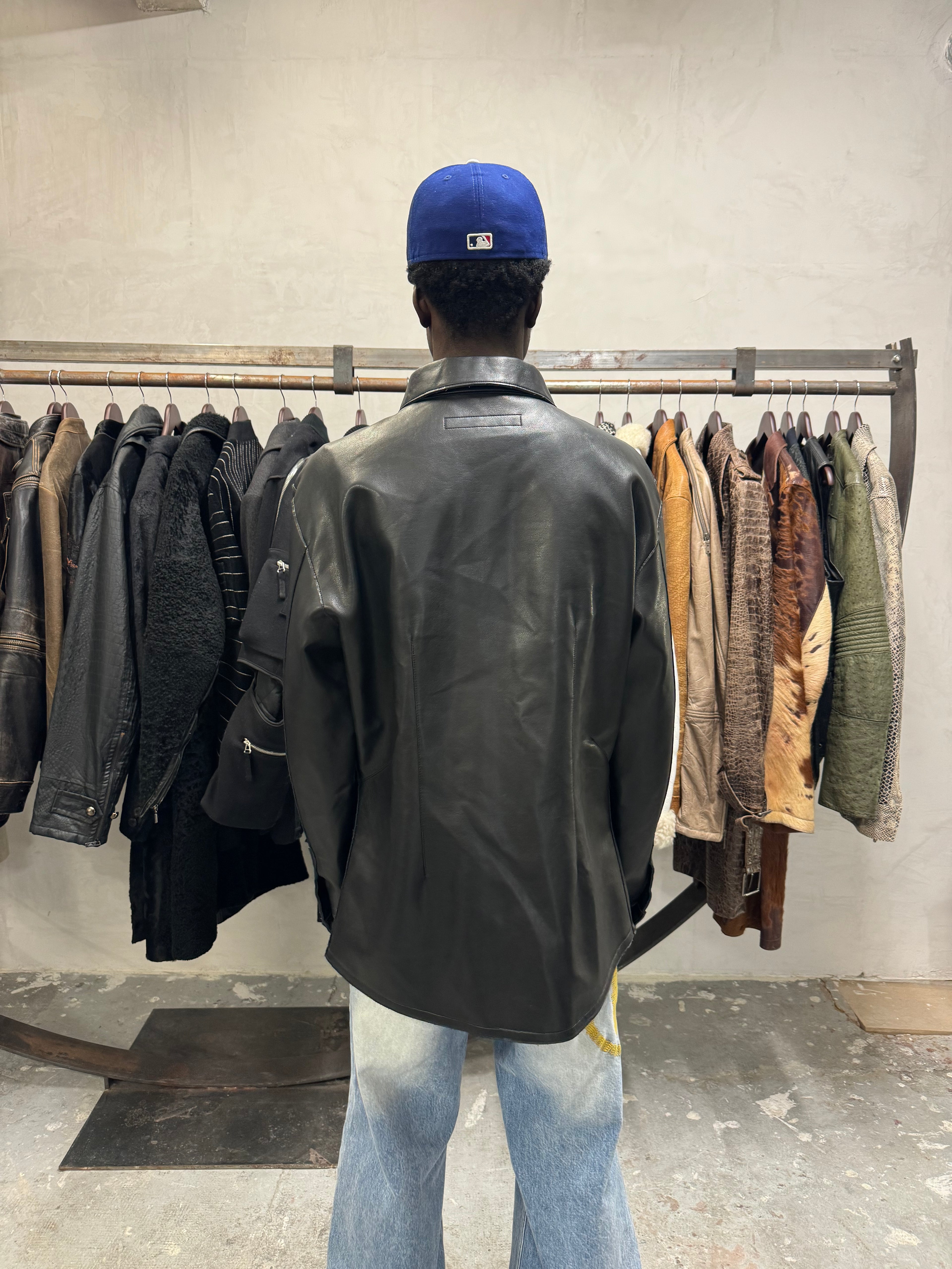 AW1996 Emporio Armani Black Leather Soft Italian Jacket (L/XL) - 3