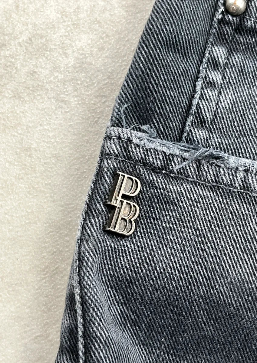 SS2012 Pierre Balmain Grey Denim Distressed Zip-Pocket Jeans gtxJKaVh 9