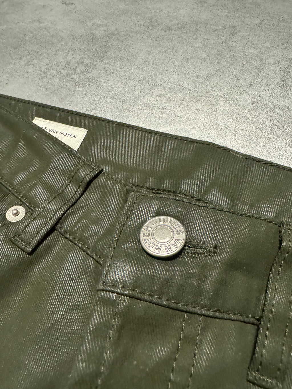 SS2021 Dries Van Noten Olive Straight Relaxed Pants  (L) - 5