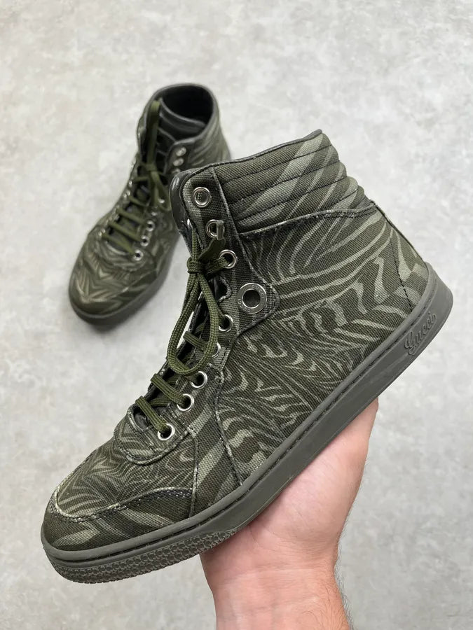 Gucci Abstract Zebra Khaki Psycho High Sneakers gnbAjnJ 0