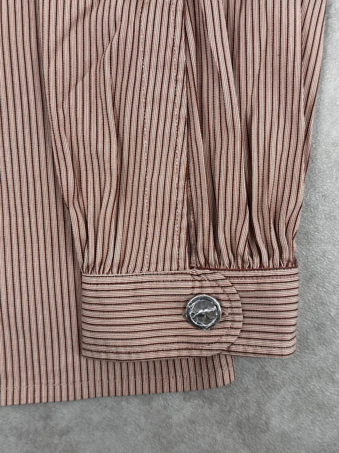 SS2007 Gucci Apricot Officer Collar Striped Shirt by Frida Giannini TlAjdhI 6