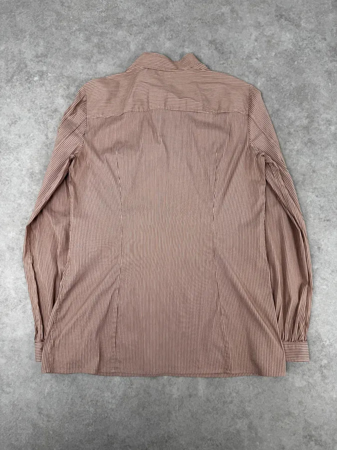 SS2007 Gucci Apricot Officer Collar Striped Shirt by Frida Giannini TlAjdhI 3