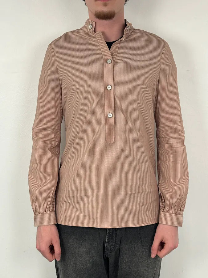 SS2007 Gucci Apricot Officer Collar Striped Shirt by Frida Giannini TlAjdhI 1