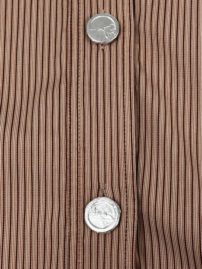 SS2007 Gucci Apricot Officer Collar Striped Shirt by Frida Giannini TlAjdhI 7