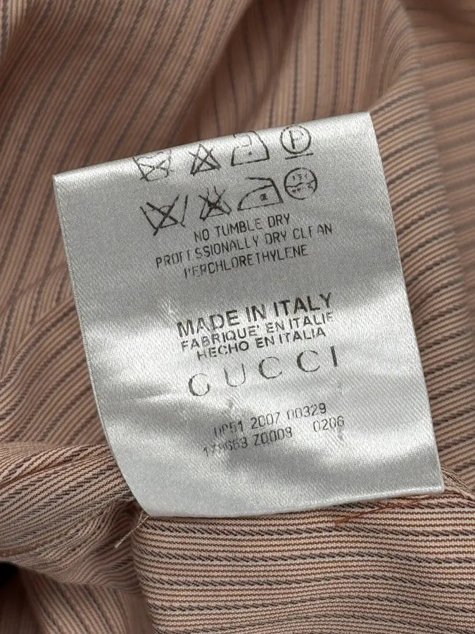 SS2007 Gucci Apricot Officer Collar Striped Shirt by Frida Giannini TlAjdhI 10