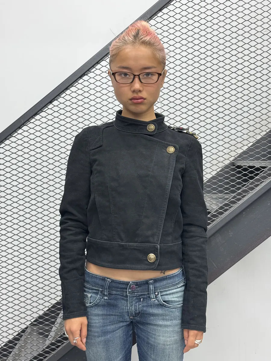 AW2007 Gucci Asymmetrical Buttoned Black Jacket by Frida Giannini XCsyyxd 1