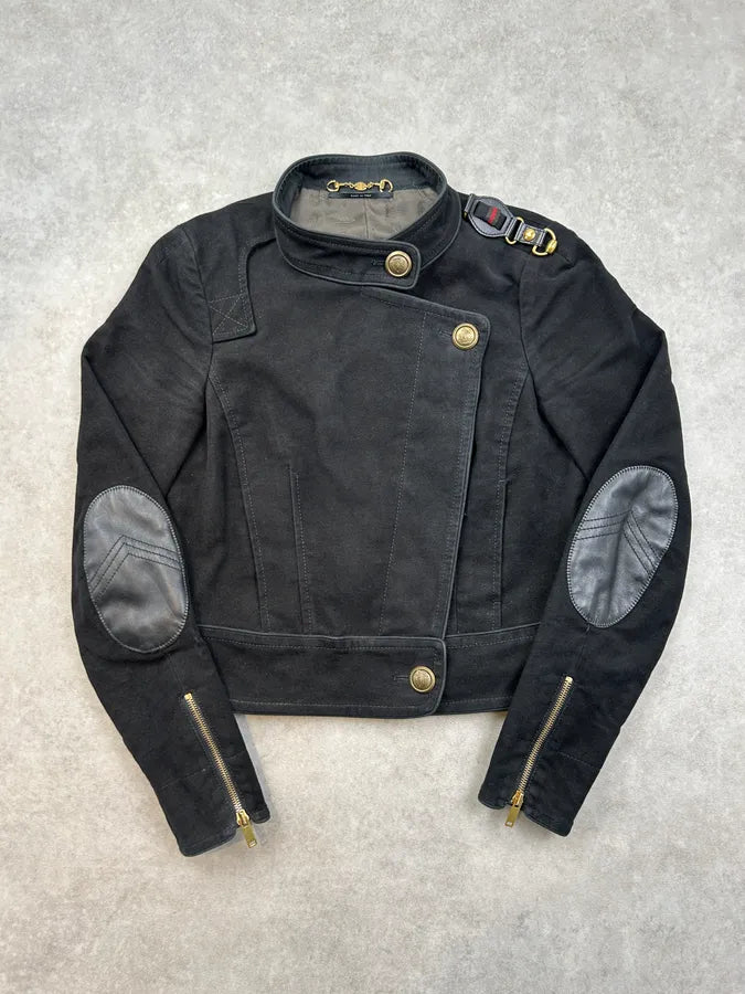 AW2007 Gucci Asymmetrical Buttoned Black Jacket by Frida Giannini XCsyyxd 0