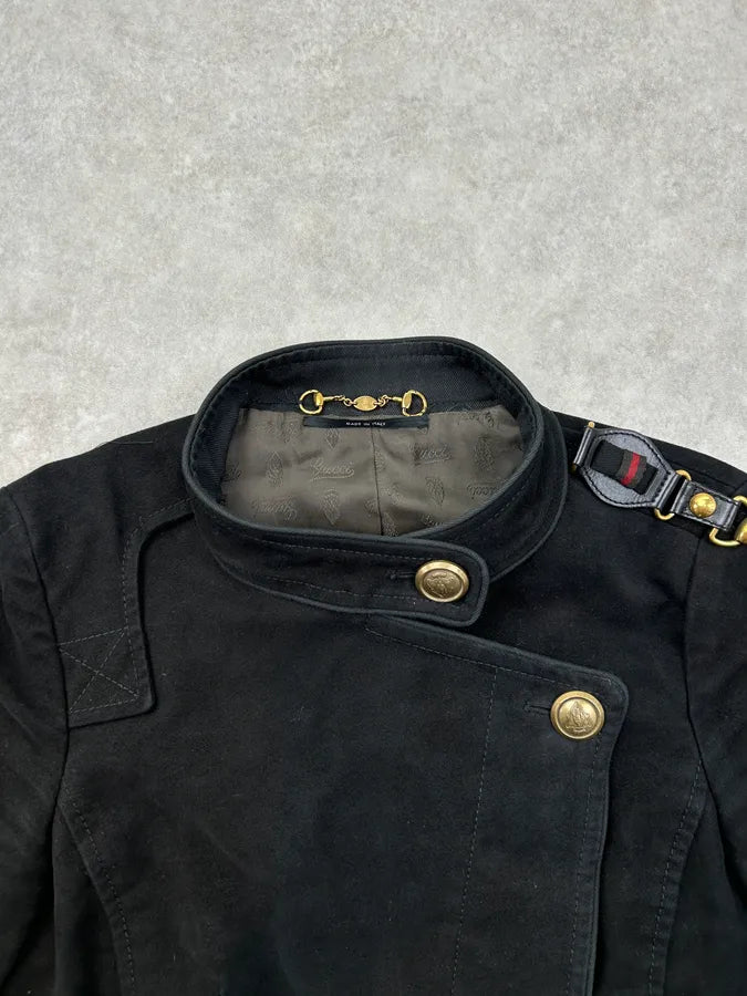 AW2007 Gucci Asymmetrical Buttoned Black Jacket by Frida Giannini XCsyyxd 7