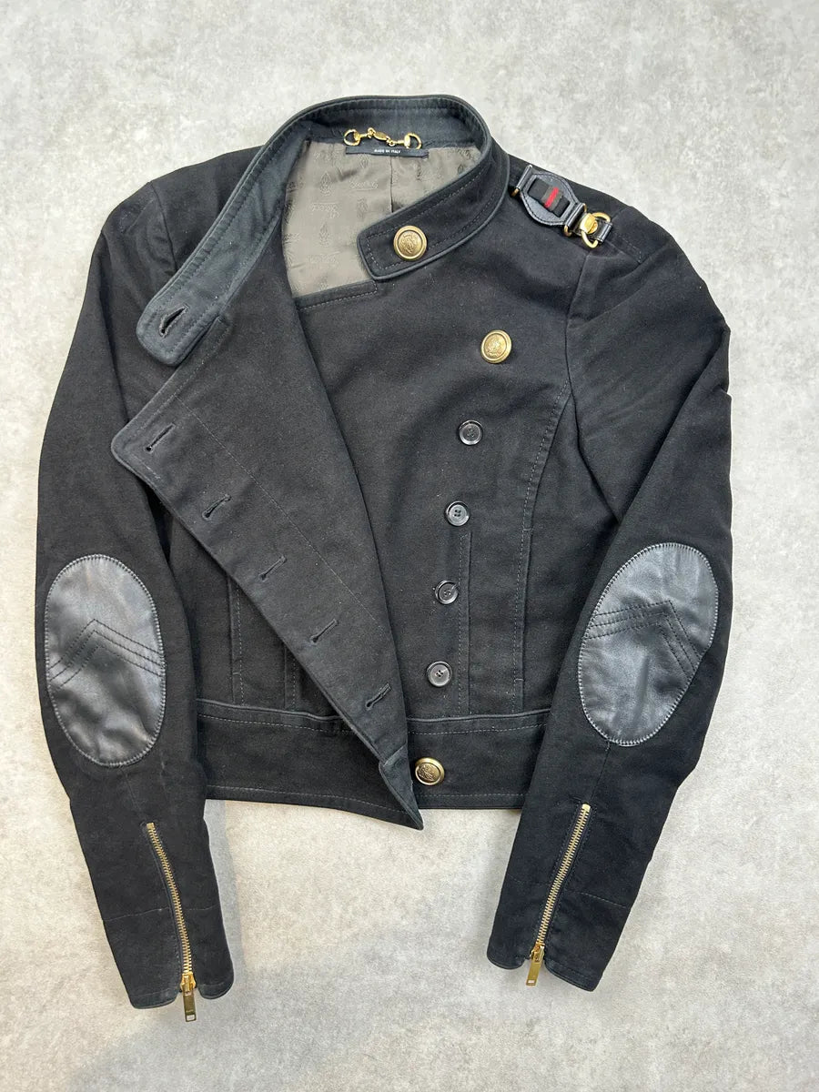 AW2007 Gucci Asymmetrical Buttoned Black Jacket by Frida Giannini XCsyyxd 4
